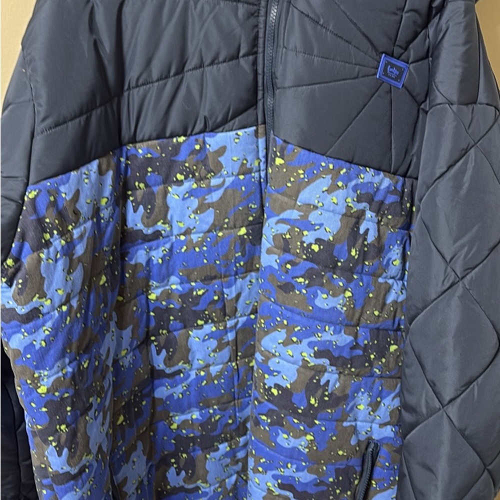 Men's Blue Camouflage Puffer Jacket